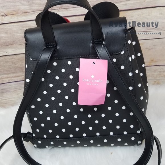 Disney polka dots black kate spade new york minnie mouse bag backpack white main image 7